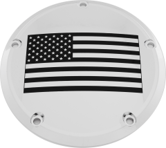 Custom Engraving 7  M8 Flt/flh Derby Cover American Flag Chrome