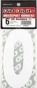 Dirt Digits #0 6" White Super X Digits 3/pk