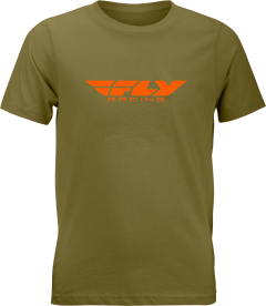 Youth Fly Racing Corporate Tee Olive/orange Ym Medium Olive/Orange