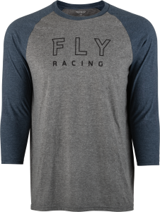 Fly Racing Fly Renegade 3/4 Sleeve Tee Grey Heather/navy 2x 2X-Large Grey Heather/Navy