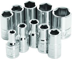 Performance Tool 10 Pc 1/4" Sae Socket Set Shallow