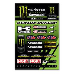 D-cor Monster Kawasaki Decal Sht12mil Monster Kawasaki Racing Decal Sheet