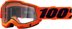 100% Accuri 2 Enduro Moto Goggle Neon Orange Clear Lens