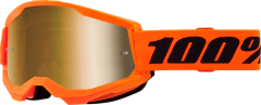 100% Strata 2 Goggle Neon Orange Mirror Gold Lens