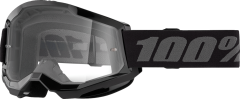 100% Strata 2 Junior Goggle Black Clear Lens