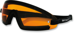 Bobster Wrap Around Sunglasses Black W/amber Lens