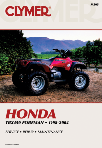 Clymer Repair Manual Honda Trx450 Foreman 450