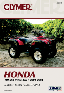 Clymer Repair Manual Honda Trx500 Rubicon