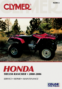 Clymer Repair Manual Honda Trx350 Rancher