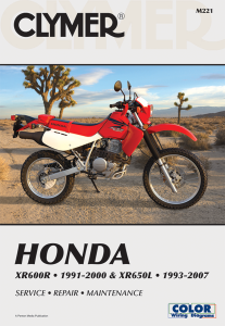 Clymer Repair Manual Honda Xr600r/xr650l