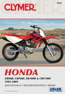 Clymer Repair Manual Honda Xr80r/cr/f