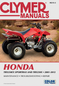 Clymer Repair Manual Honda Trx250ex