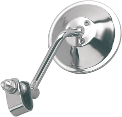 Emgo Round Clamp-on Mirror Silver 4"