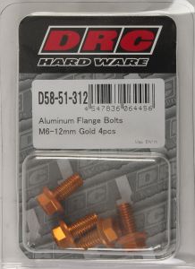 Drc Aluminum Flange Bolts Gold M6x12mm 4/pk