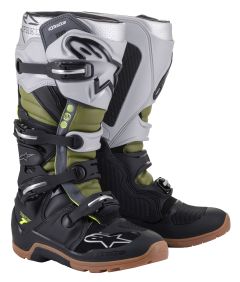 Alpinestars Tech 7 Enduro Boots Blk/slvr/mltry Grn Sz 10