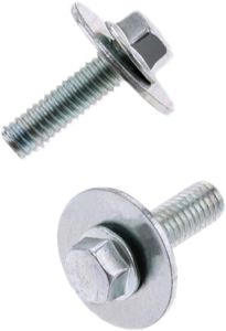 Bolt 8mm Hex Head Flange Bolt 6x1.0x20mm W/16mm Washer 10/pk