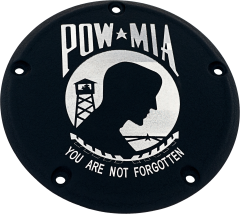 Custom Engraving 6   M8 Softail Derby Cover Pow-mia Black