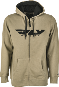 Fly Racing Fly Corporate Zip Up Hoodie Tan/black Xl