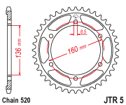 Jt Rear Sprocket Steel 40t-520 Apr/beta/bmw/husqvarna