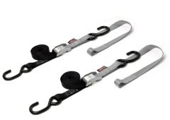 Powertye Tie-down Cam S-hook Soft-tye 1"x6' Black/silver Pair