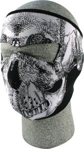 Zan Full Face Mask Black/white Skull