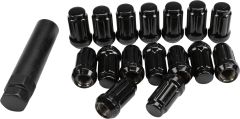 Awc 12mmx1.50 Lock Style Lug Nuts Black W/key 16/pk