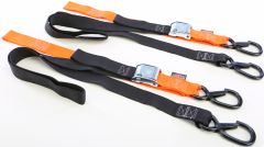 Powertye Tie-down Cam Sec Hook Soft-tye 1.5"x6' Black/orange Pair