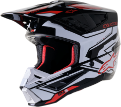 Alpinestars S-m5 Action 2 Helmet Blk/wht/brt Rd Glossy Xs