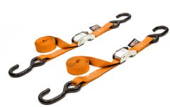 Powertye Tie-down Cam S-hook 1"x5.5' Orange Pair