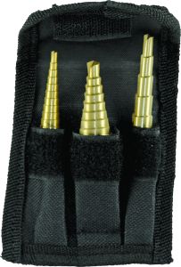 Performance Tool 3-piece Step Drill Bit Set