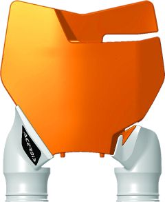 Acerbis Front Number Plate Orange/white