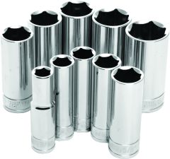 Performance Tool 10 Pc 3/8" Sae Socket Set Deep