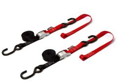 Powertye Tie-down Cam S-hook Soft-tye 1"x6' Black/red Pair