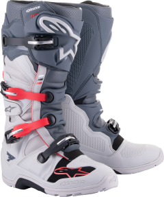 Alpinestars Tech 7 Enduro Boots Lt Grey/drk Grey/bt Rd Sz 8