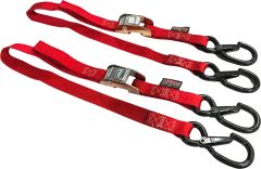 Powertye Tie-down Cam Sec Hook Watercra Watercraft 1"x3' Red Pair