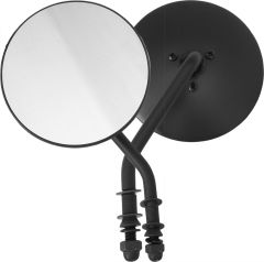 Harddrive 4" Round Mirror Black Left Side