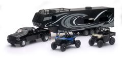 New-ray Replica  Pick Up Toy Hauler W/polaris Vehicles Set