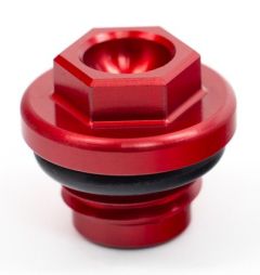 Works Oil Filler Plug Red