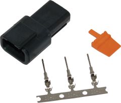 Namz Custom Cycle Products Deutsch Dtm 3-pin Receptacle W/3 Trmnls/wdglck Hd74103-98bk