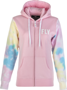 Fly Racing Women's Fly Racing Tie-dye Zip Up Hoodie Pink/yellow/blue Xl