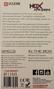 Uclear Hdx Helmet Speakers 47mm Diameter  3.5mm Jack