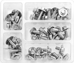 Bolt 8mm Hex Flange Bolt Assortment W/16mm Washer 40 Piece Kit