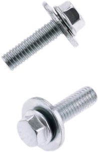 8mm Hex Head Flange Bolt 6x1.0x20mm W/20mm Washer 10/pk  Acid Concrete