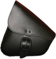 Willie & Max Leather Swingarm Bag Black W/matte Black Buckle