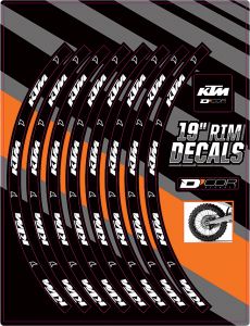 D-cor Rim Decals 19" Ktm Logo Rear