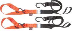 Powertye Tie-down Cam S-hook Soft-tye 1.5"x6' Black/orange Pair