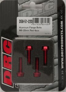 Drc Aluminum Flange Bolts Red M6x20mm 4/pk  Red