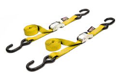 Powertye Tie-down Cam S-hook 1"x5.5' Yellow Pair