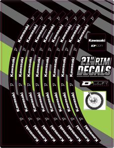 D-cor Rim Decals 21" Kawasaki Logo Front