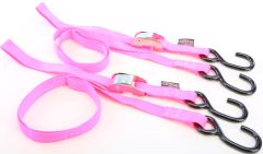 Powertye Tie-down Cam S-hook 1"x5.5' Pink Pair